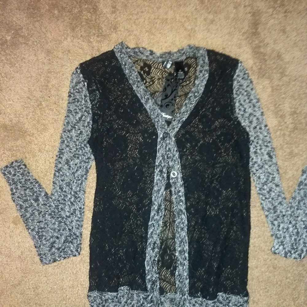 Lace buckle cardigan